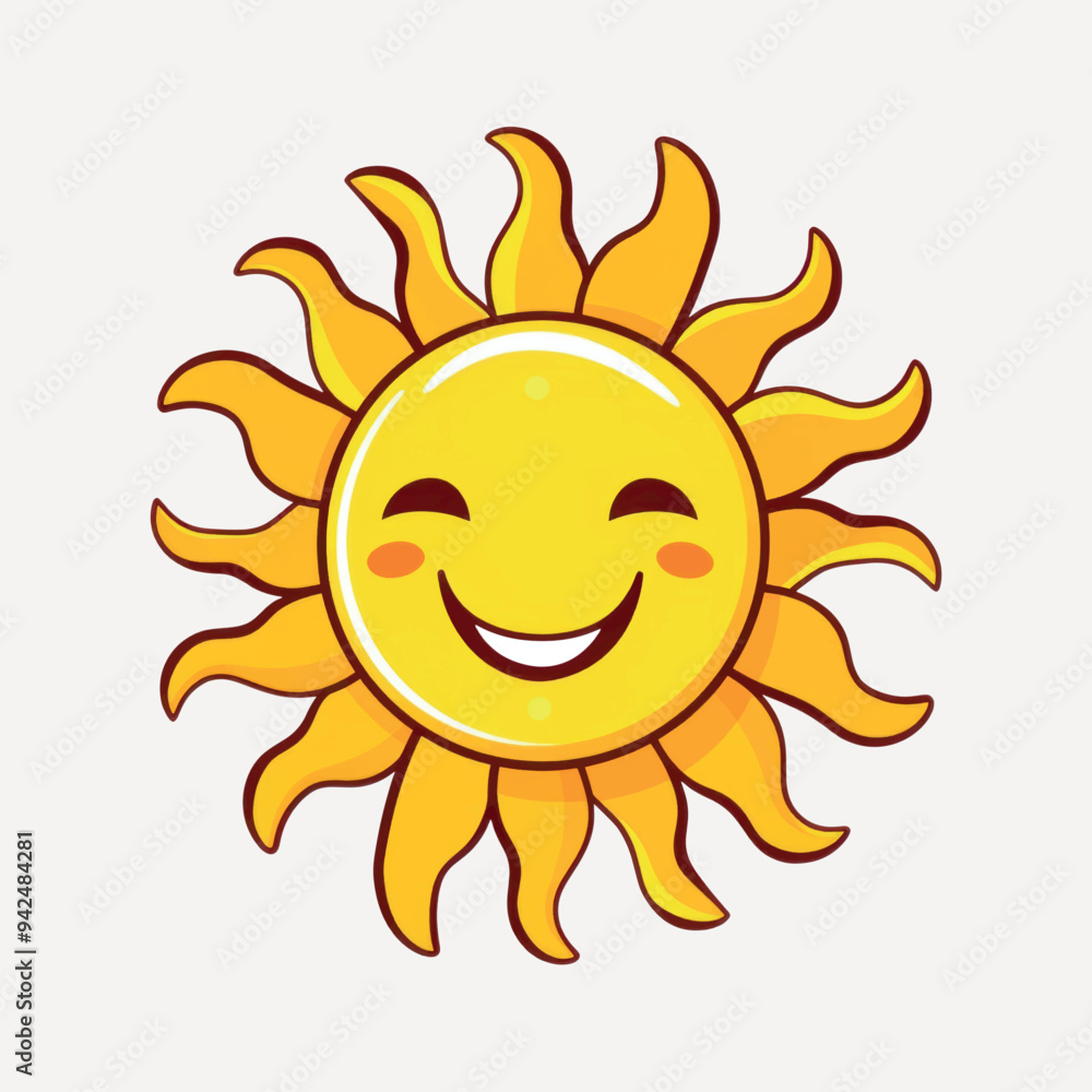 Smiling sun cartoon illustration Smiling sun cartoon illustration