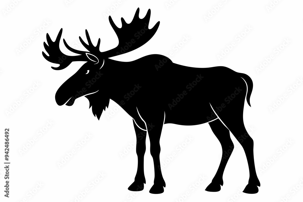 Fototapeta premium moose silhouette, moose vector illustration