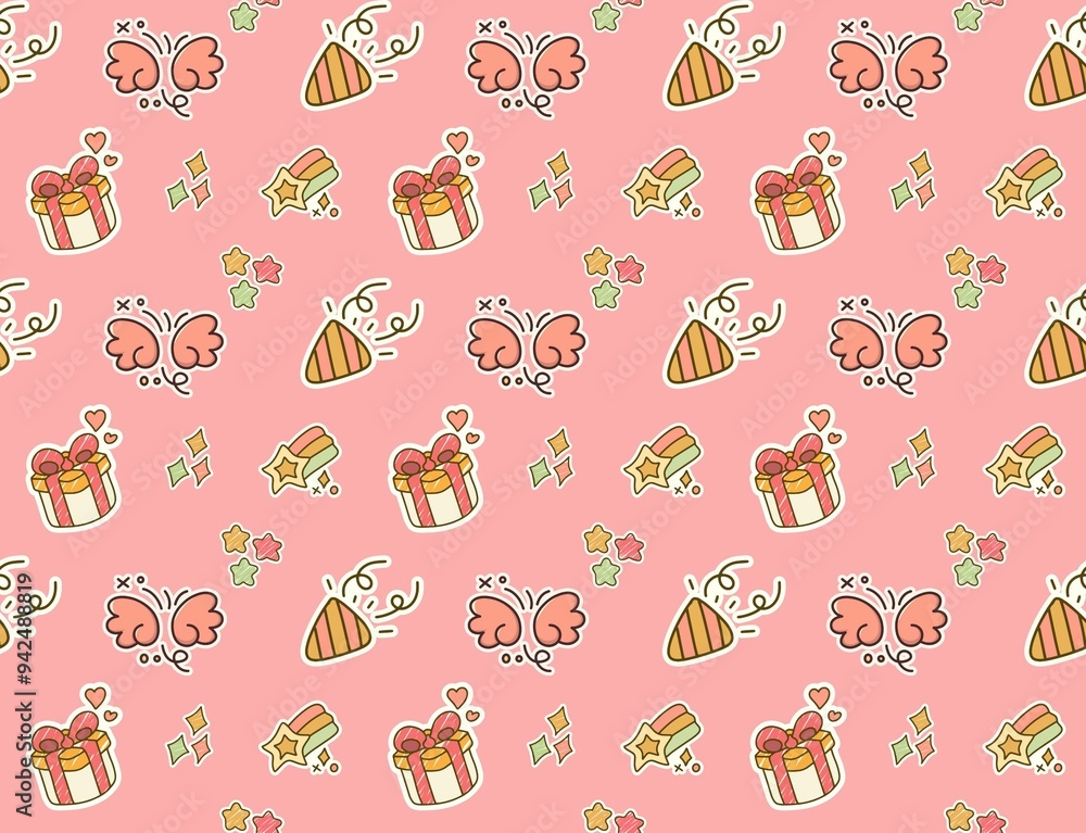 A charming seamless pattern featuring classic Christmas elements Perfect for holiday-themed designs, wrapping paper, textiles, and festive decorations. The pattern captures the joyful spirit of Christ A charming seamless pattern featuring classic Christmas elements Perfect for holiday-themed designs, wrapping paper, textiles, and festive decorations. The pattern captures the joyful spirit of Christ