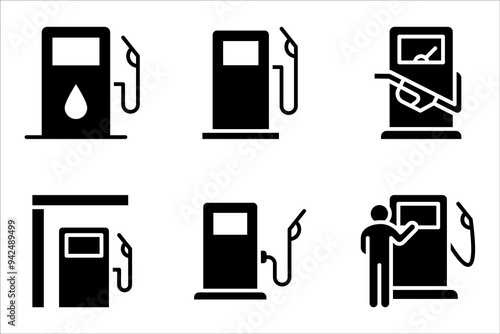 Fuel pump icon set. Gas station icon design. vector illustration on white background