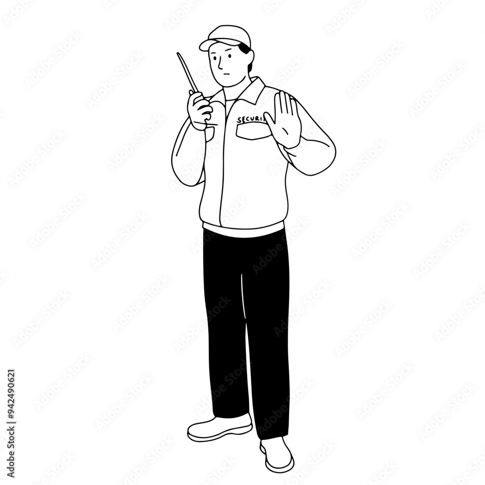 Security guard stop hand gesture Security guard stop hand gesture