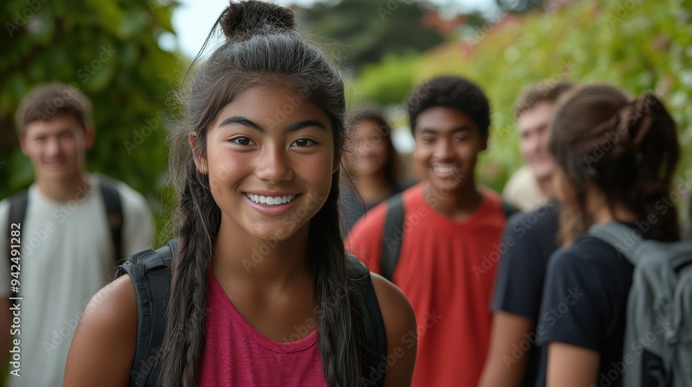 Diverse Group of Young College Students from Various Ethnicities Smiling Diverse Group of Young College Students from Various Ethnicities Smiling