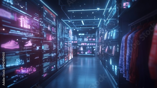 Futuristic Store Interior.