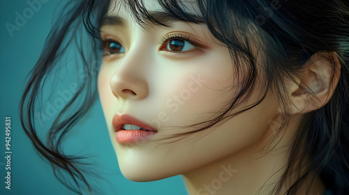 Close up portrait of a youn...