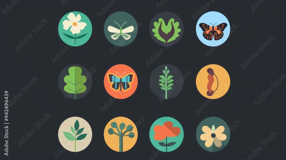 Flat Design Nature Icons. Flat Design Nature Icons.