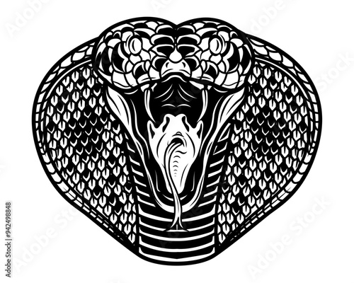 Cobra | Wild Animal | Cobra Head | Wildlife | Snake | Cobra Snake | Serpent | Forest Predator Animal | Original Illustration | Vector and Clipart | Cutfile and Stencil
