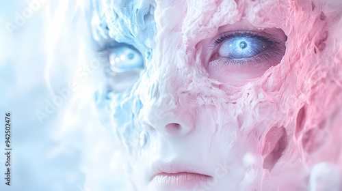 Close-up of a woman's face ...