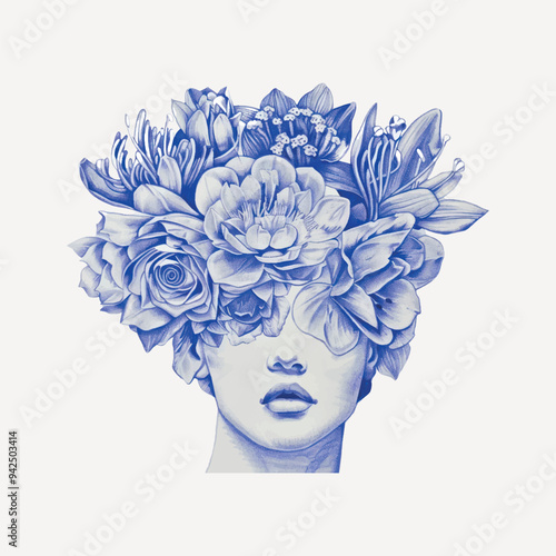 Floral head illustration art