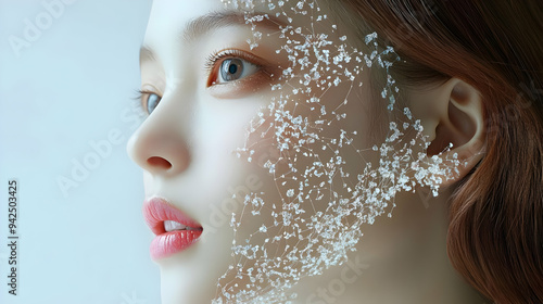 Close-up of a woman's face ...