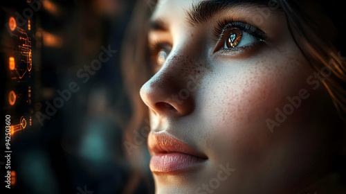 Close-up of a woman's face ...