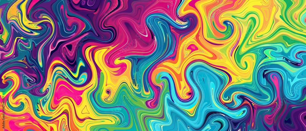 Abstract Swirling Liquid Art with Vivid Colors Abstract Swirling Liquid Art with Vivid Colors