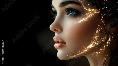 Close-up of a woman's face ...