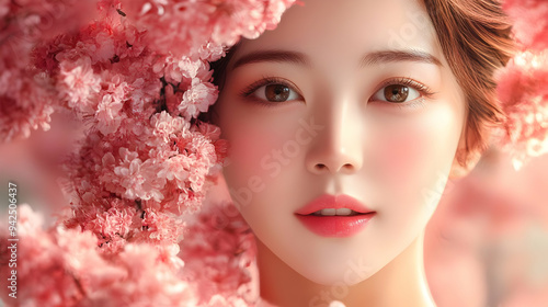 Close-up of a woman's face ...
