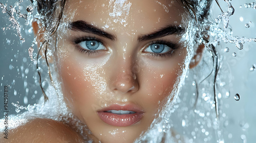 Close-up of a woman's face ...
