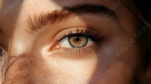 Close-up of a woman's hazel...