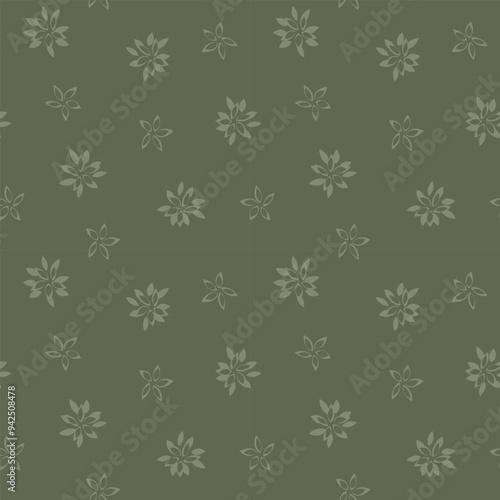 Neutral Colour Abstract Floral Seamless Pattern Design