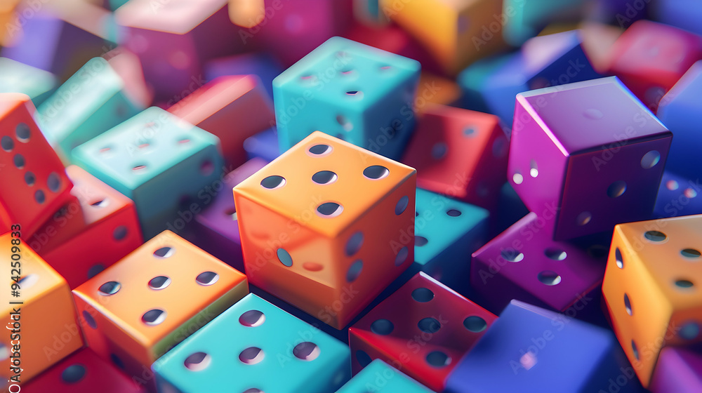 ??olored cubes and domino over it ??olored cubes and domino over it