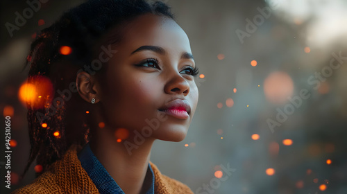 Close-up of a young woman's...