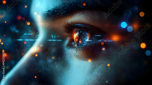 Close-up of an eye with dig...