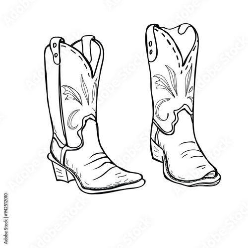 cowboy boots sketch