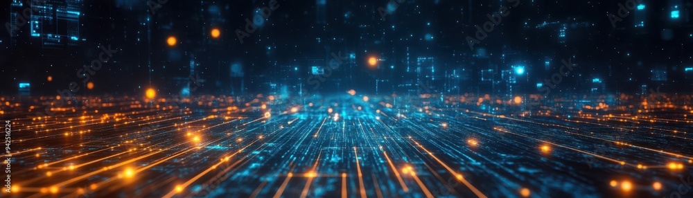 Depict a digital marketplace where profits are visualized as glowing orbs of energy, circulating between buyers and sellers Depict a digital marketplace where profits are visualized as glowing orbs of energy, circulating between buyers and sellers
