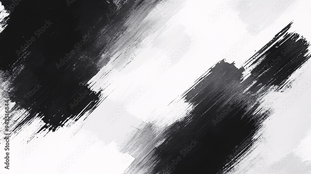 Abstract black and white brush strokes on a canvas, creating a dynamic artistic texture. Abstract black and white brush strokes on a canvas, creating a dynamic artistic texture.