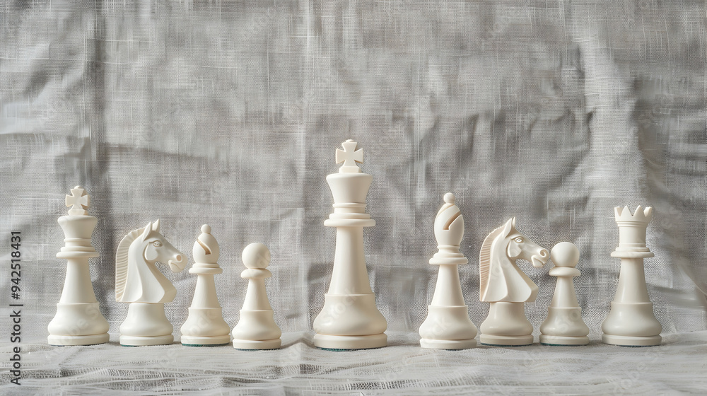 Still Life Of White Chess Figures Still Life Of White Chess Figures