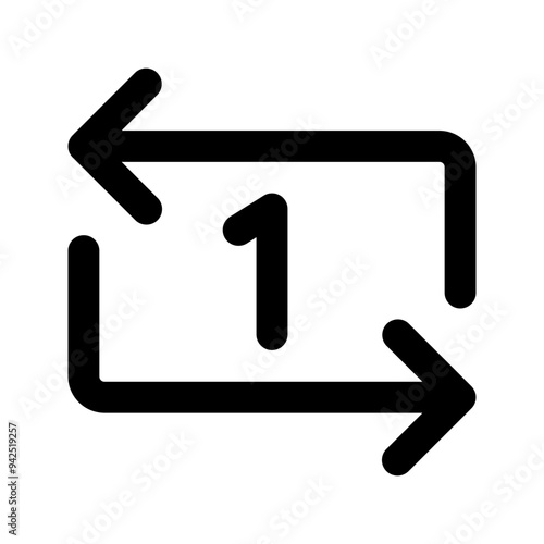 repeat once Glyph icon