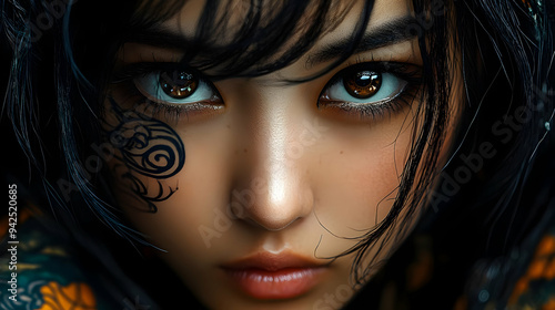 Closeup portrait of a woman...