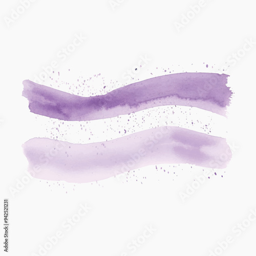 Abstract purple watercolor strokes