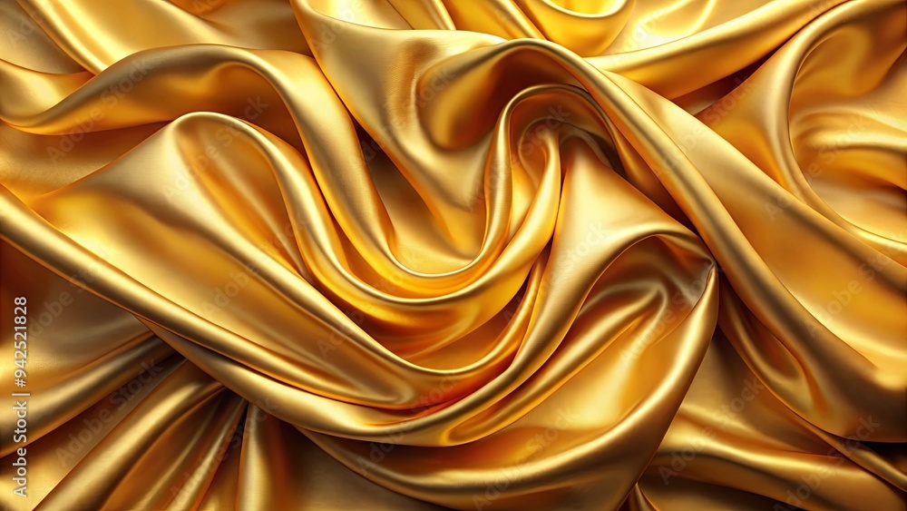Luxurious golden silk fabric with an elegant shine, perfect for upscale designs and backgrounds Luxurious golden silk fabric with an elegant shine, perfect for upscale designs and backgrounds