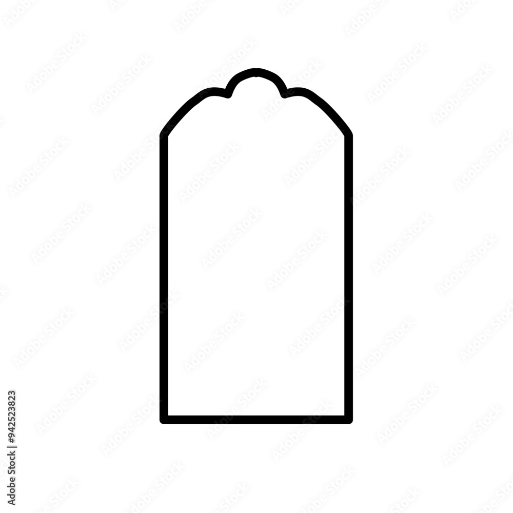 Black line shape isamic door and window silhouette Arabic arch Black line shape isamic door and window silhouette Arabic arch