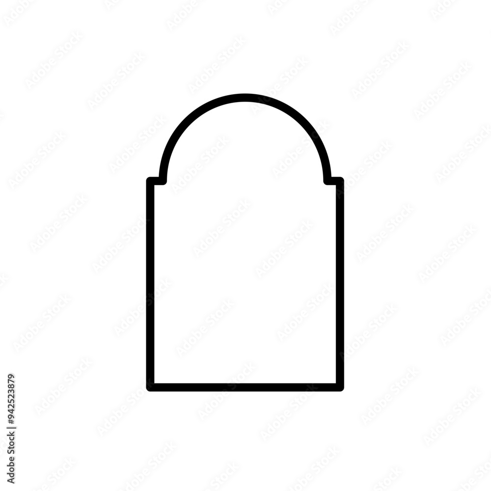 Black line shape isamic door and window silhouette Arabic arch Black line shape isamic door and window silhouette Arabic arch