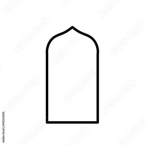 Black line shape isamic door and window silhouette Arabic arch photo