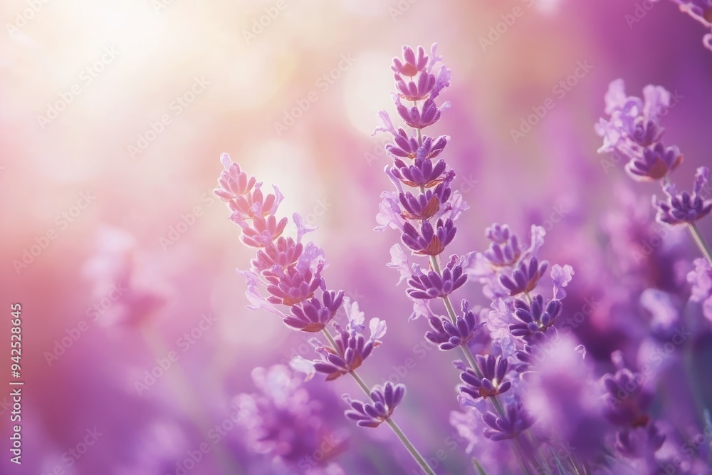 Lavender flowers field, soft focus. Beautiful Nature summer Background. Floral Natural Wallpaper with purple Lavender flowers , ai Lavender flowers field, soft focus. Beautiful Nature summer Background. Floral Natural Wallpaper with purple Lavender flowers , ai
