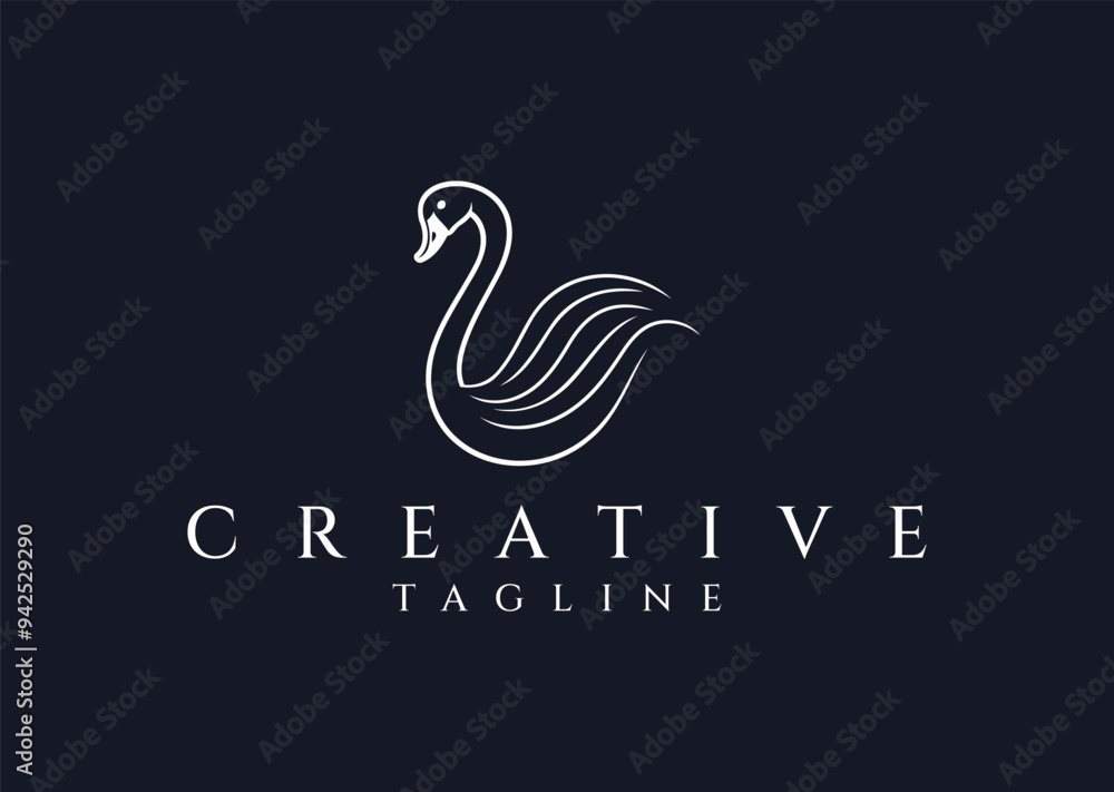 Vector illustration of Luxury Swan Logo Design Vector illustration of Luxury Swan Logo Design
