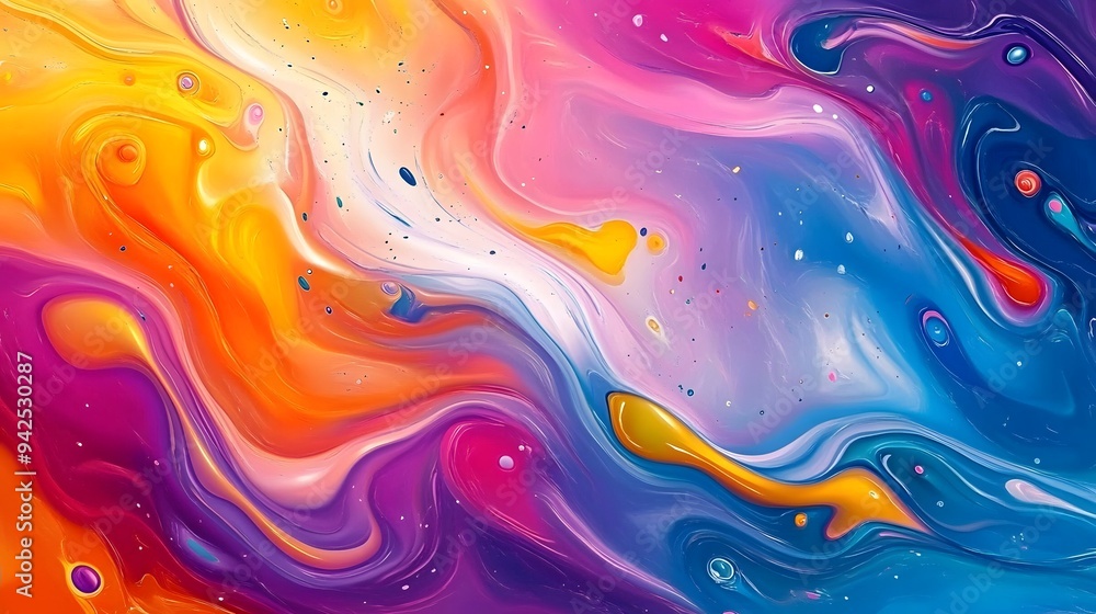 Ink Splatter Abstract Art Background with Vivid Color Swirls Ink Splatter Abstract Art Background with Vivid Color Swirls