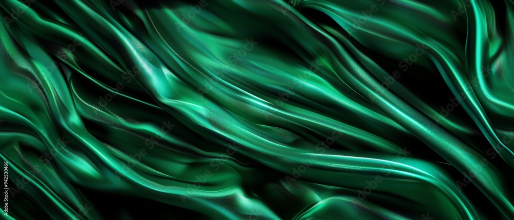 Obraz premium A deep emerald green background with a slight metallic sheen
