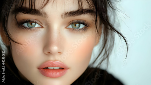 Wallpaper Mural Close-up portrait of a young woman with beautiful green eyes and soft makeup. Torontodigital.ca