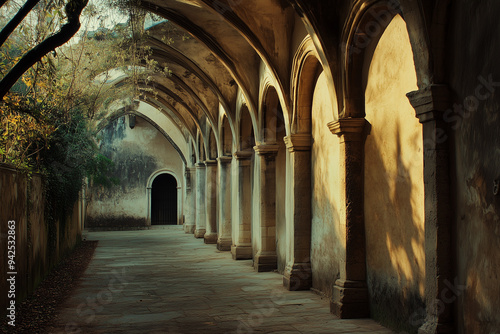 Mystical Arcade of Arches: A Cloister Curving Towards Serenity