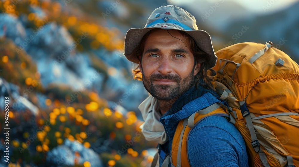 Mountain Selfie: Handsome Hiker Capturing Adventure on Smartphone While Trekking Mountain Selfie: Handsome Hiker Capturing Adventure on Smartphone While Trekking
