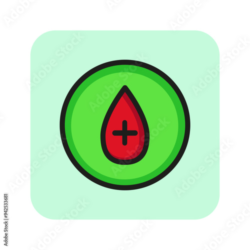 Blood donation line icon. Drop, plasma, liquid. Medicine concept. Transfusion, healthcare, surgery