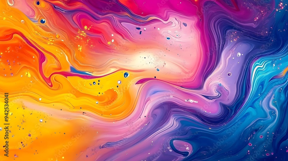 Bold Ink Splash Abstract Background with Vivid Chromatic Whorls Bold Ink Splash Abstract Background with Vivid Chromatic Whorls