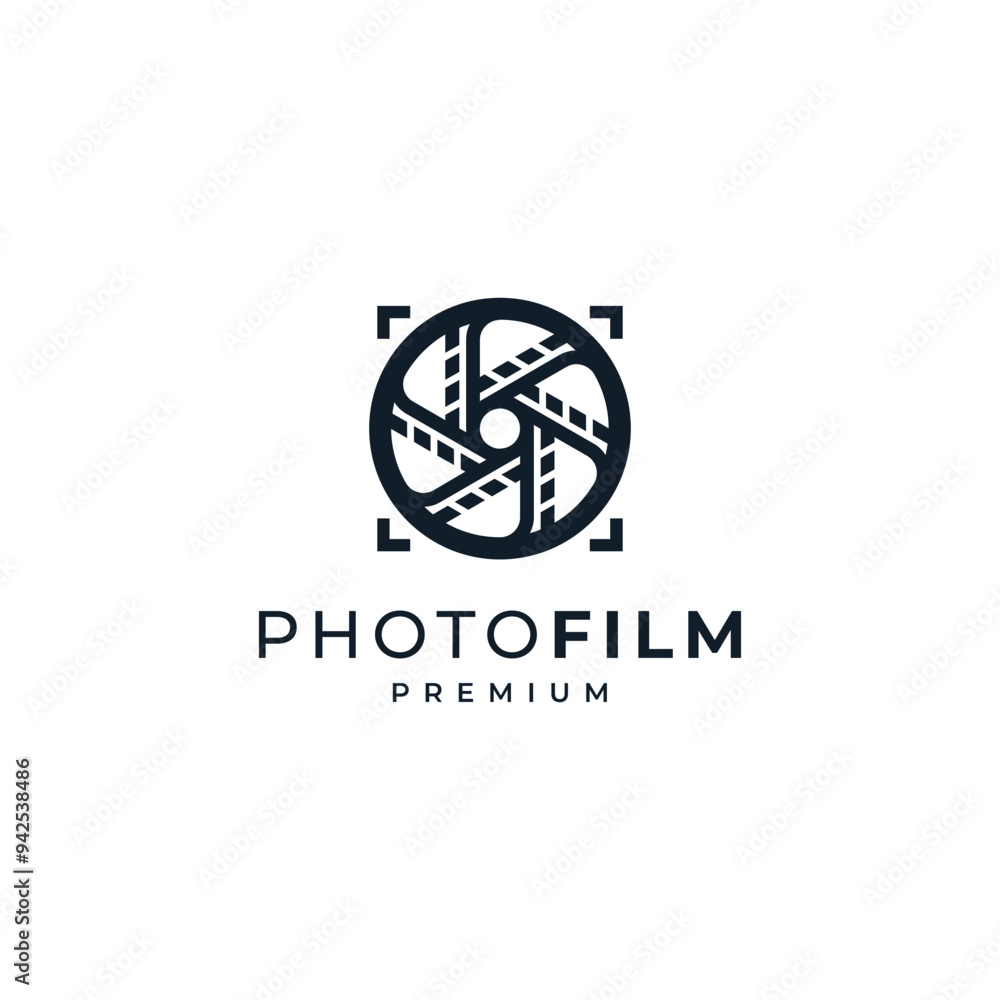 Fototapeta premium camera lenses and film sheets for photography and film logos