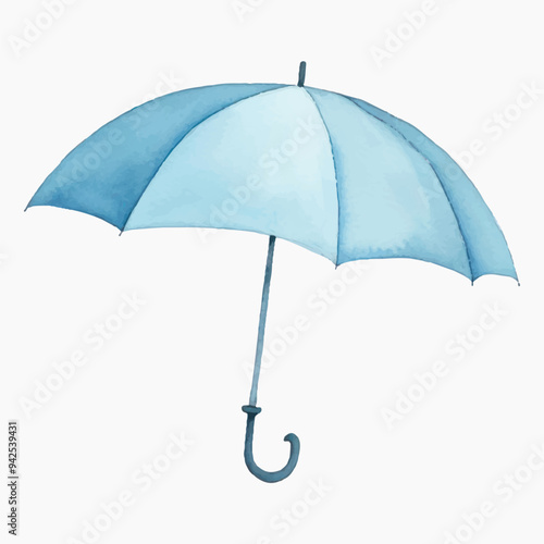 Blue watercolor umbrella illustration