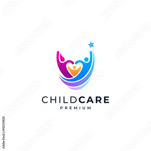 people reaching for the stars and a bunch of little kids for a child care and orphanage logo