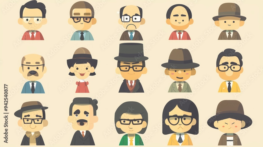 Diverse Cartoon Characters Set with Different Expressions. Diverse Cartoon Characters Set with Different Expressions.