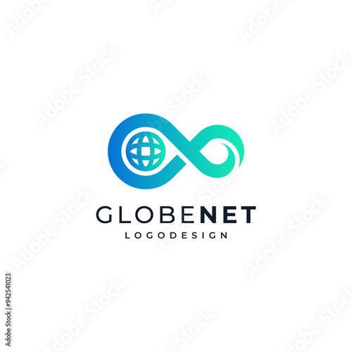 globe and wave reel for environment and seawater awareness logo