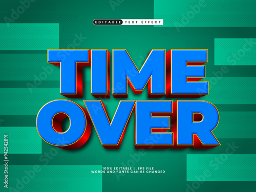 time over editable text effect in simple and colorful text style
