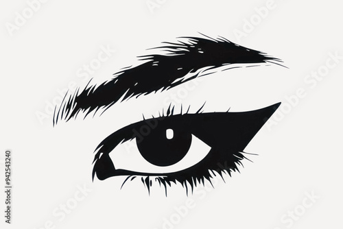 Stylized eye with bold eyeliner